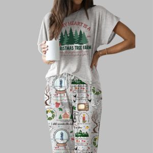In My Heart Is A Christmas Tree Farm Casual Pajama Set For Women 1