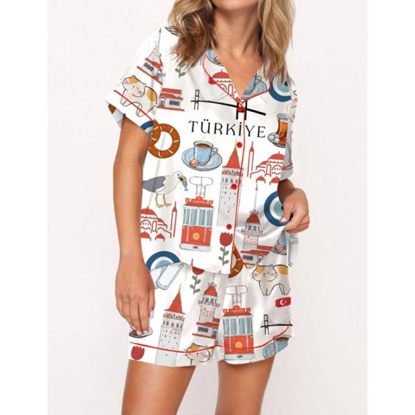 Istanbul Turkey Travel Pajama Set For Women 1