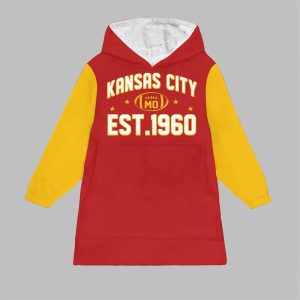 Kansas City Football Blanket Hoodie 1