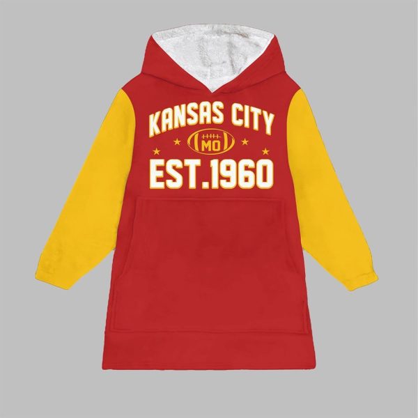 Kansas City Football Blanket Hoodie 1