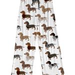 Longhaired Dachshund Contrast Wide Leg Pants For Women