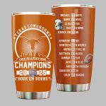 Longhorns 2025 Chick Fil A Peach Bowl Champions Hook'Em Horns Tumbler