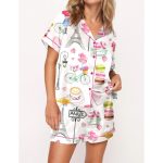 Love In Paris Satin Pajama Set For Women