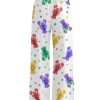 Mardi Gras Crawfish Contrast Wide Leg Pants For Women 3