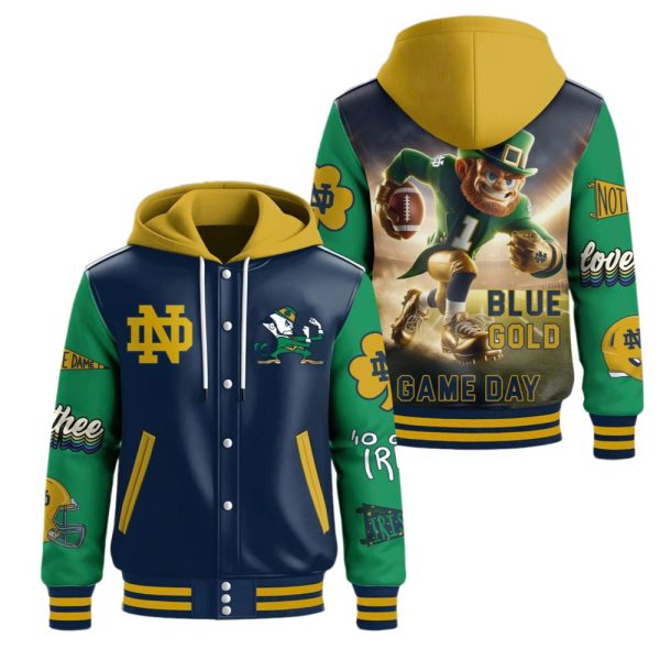 Notre Dame Irish Hooded Baseball Jacket 2025 1