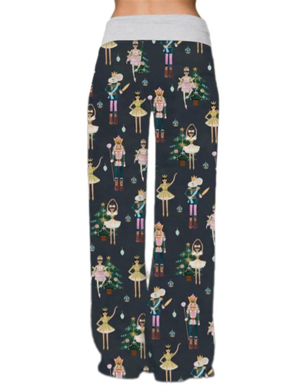 Nutcracker Christmas Tree Drawstring Waistband Pants For Women 3