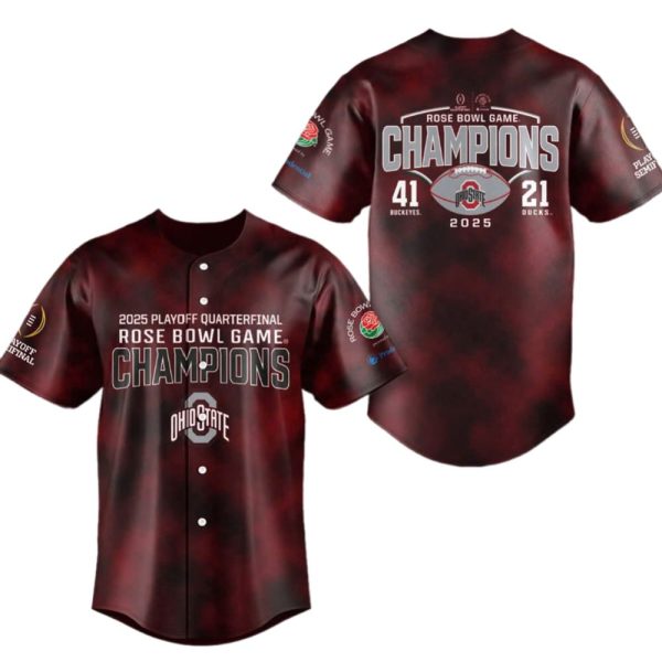 Ohio 2025 Playoff Quarterfinal Rose Bowl Game Champhions Jersey 1