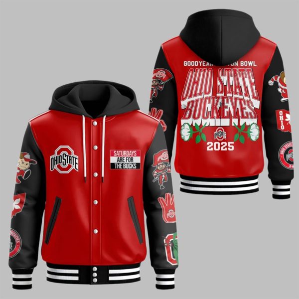 Ohio State Hooded Baseball Jacket 2025 0