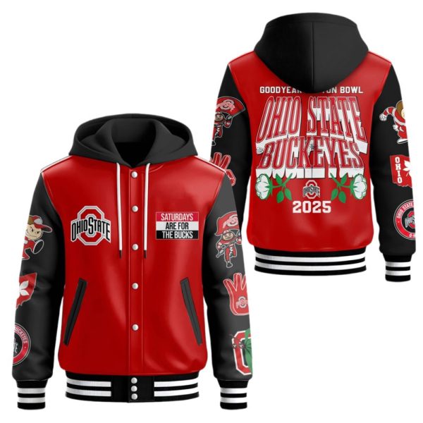 Ohio State Hooded Baseball Jacket 2025 1