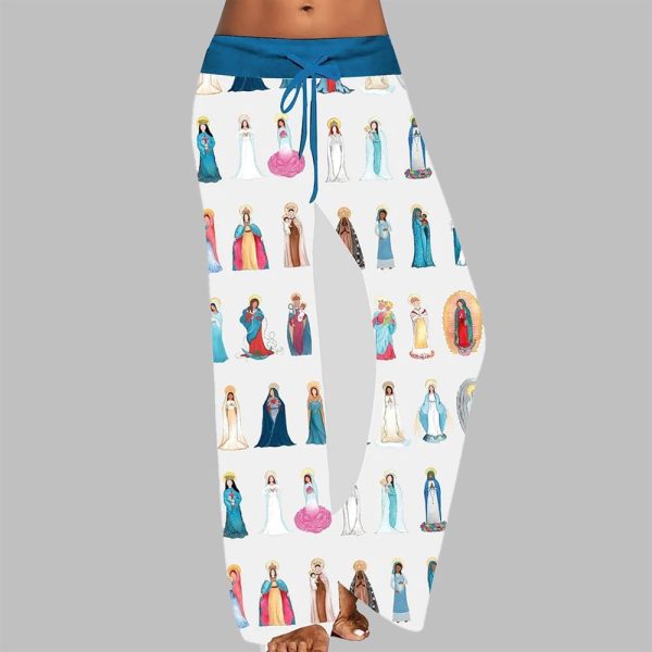 Our Lady of Guadalupe Catholic Home Wide Leg Drawstring Waistband Pants