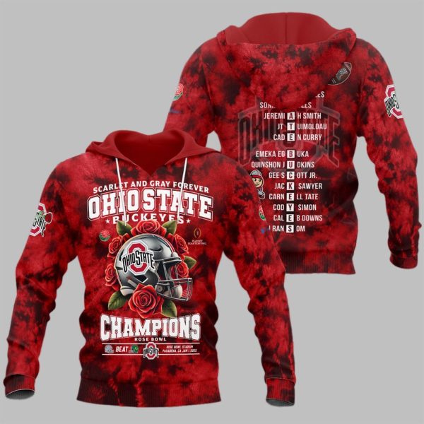 Scarlet And Gray Forever Ohio State Champions Champions Rose Bowl Shirt 2