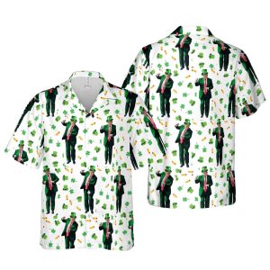 Trump Dancing St Patricks Day Hawaiian Shirt