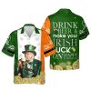 Trump Drinking Beer Hawaiian Shirt St Patrick's Day