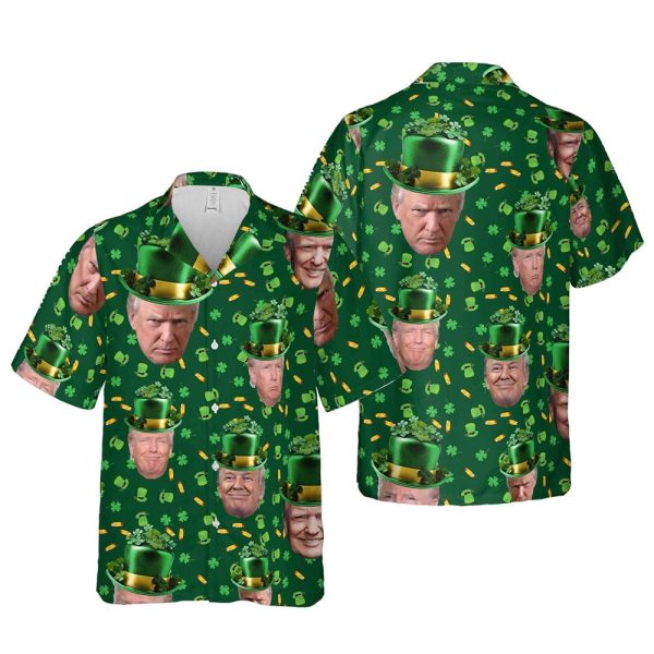 Trump St Patricks Day Hawaiian Shirt Funny