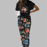White Christmas Casual Pajama Set For Women