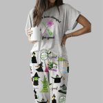 Wicked Print Casual Pajama Set For Women