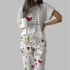 Winey Snowman Casual Pajama Set For Women 1