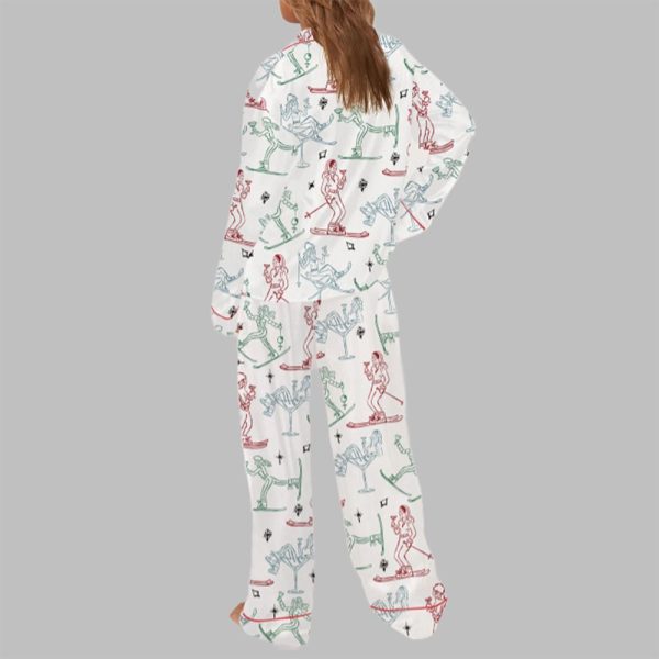 Winter Ski Martini Girls Pajama Set For Women 4